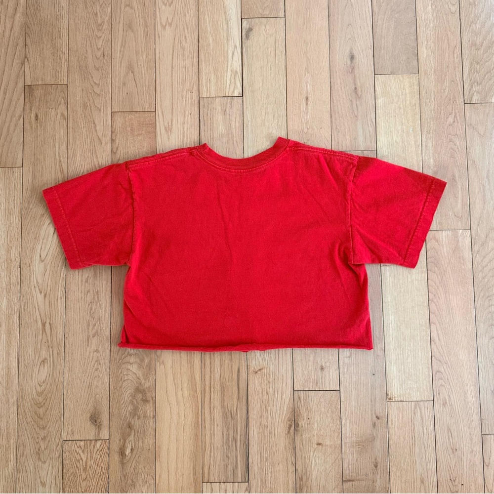 L’eggo my Eggo Red Cropped Graphic Tee - Picture 4 of 4